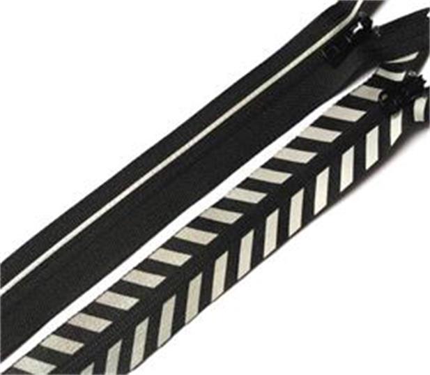 Nylon zipper with reflective film